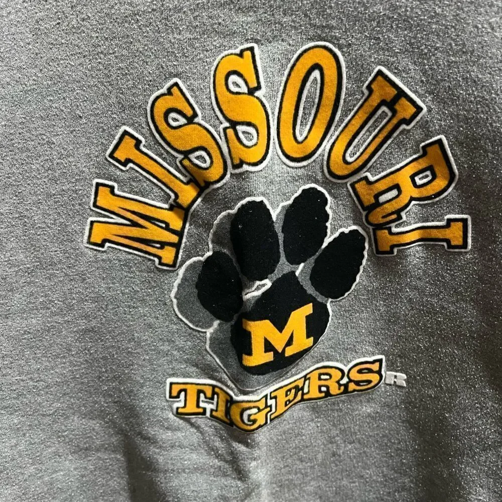Vintage Russell Athletic 90s Missouri Tigers Crewneck Sweatshirt XL